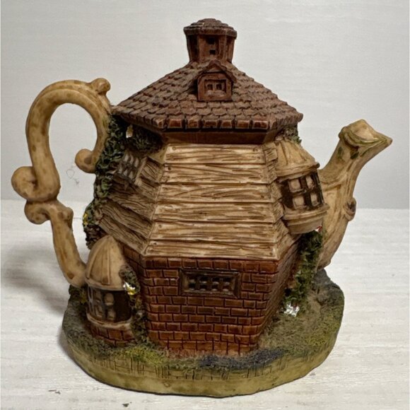 Vintage Hamlet Cottage Teapot Clock Figurine Handcrafted Resin Quartz Japan - Picture 4 of 9